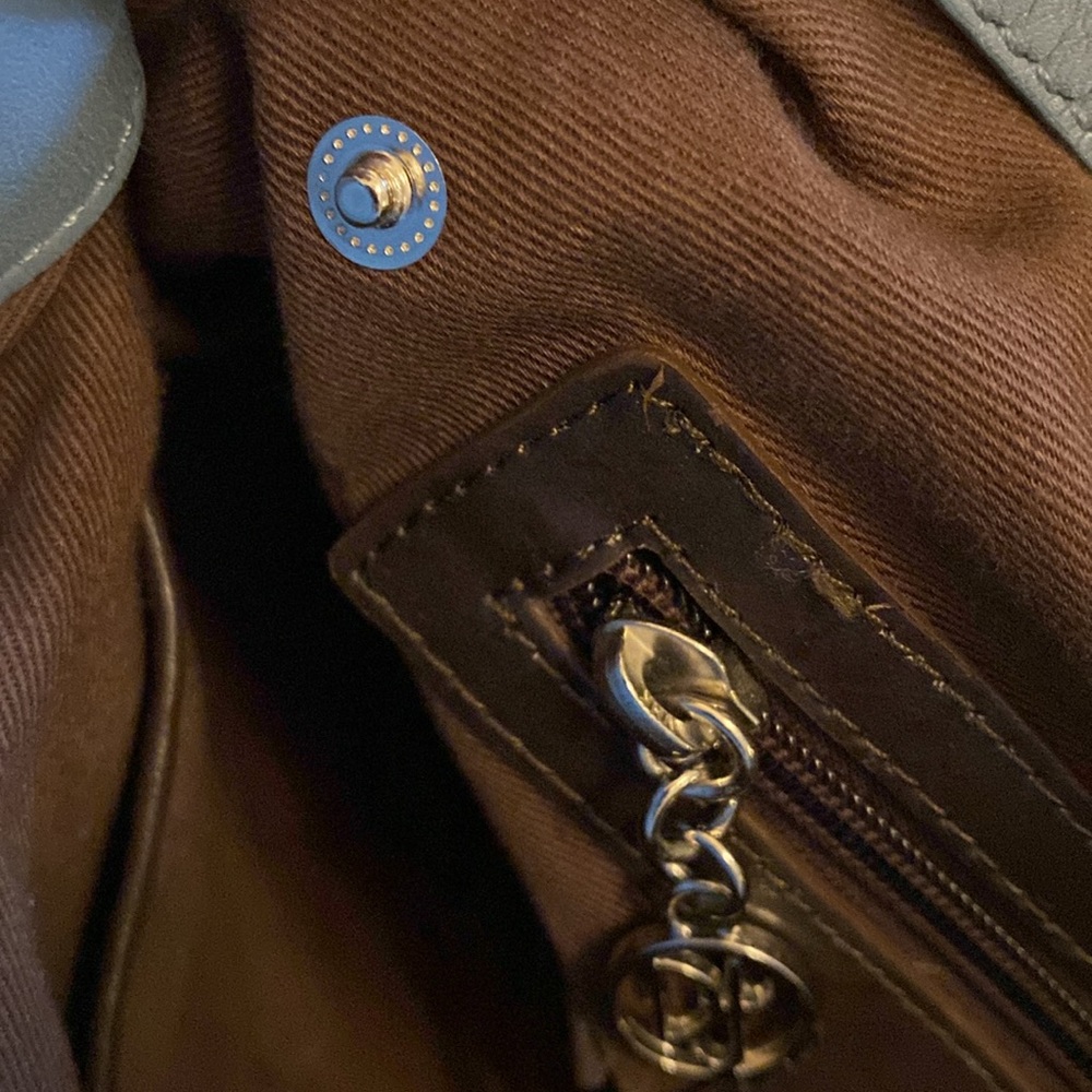 Donald J Pliner Blue Leather Bucket Bag - Picture 10 of 10